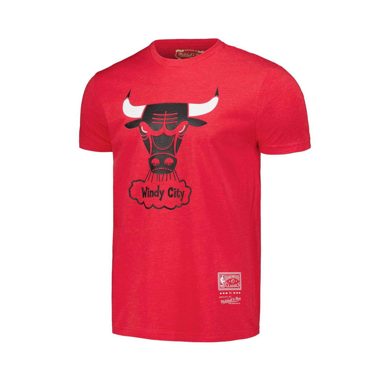 Men's and Women's Red Chicago Bulls Hardwood Classics MVP Throwback Logo T-shirt