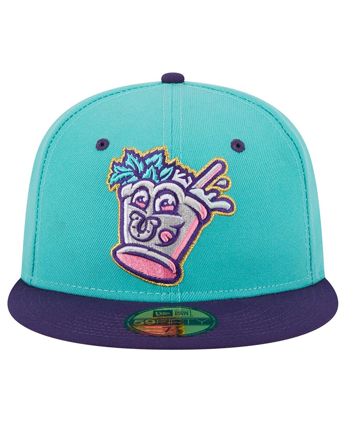 Men's New EraLouisville Bats Theme Nights Derby City Mint Juleps 59FIFTY Fitted Hat - Turquoise