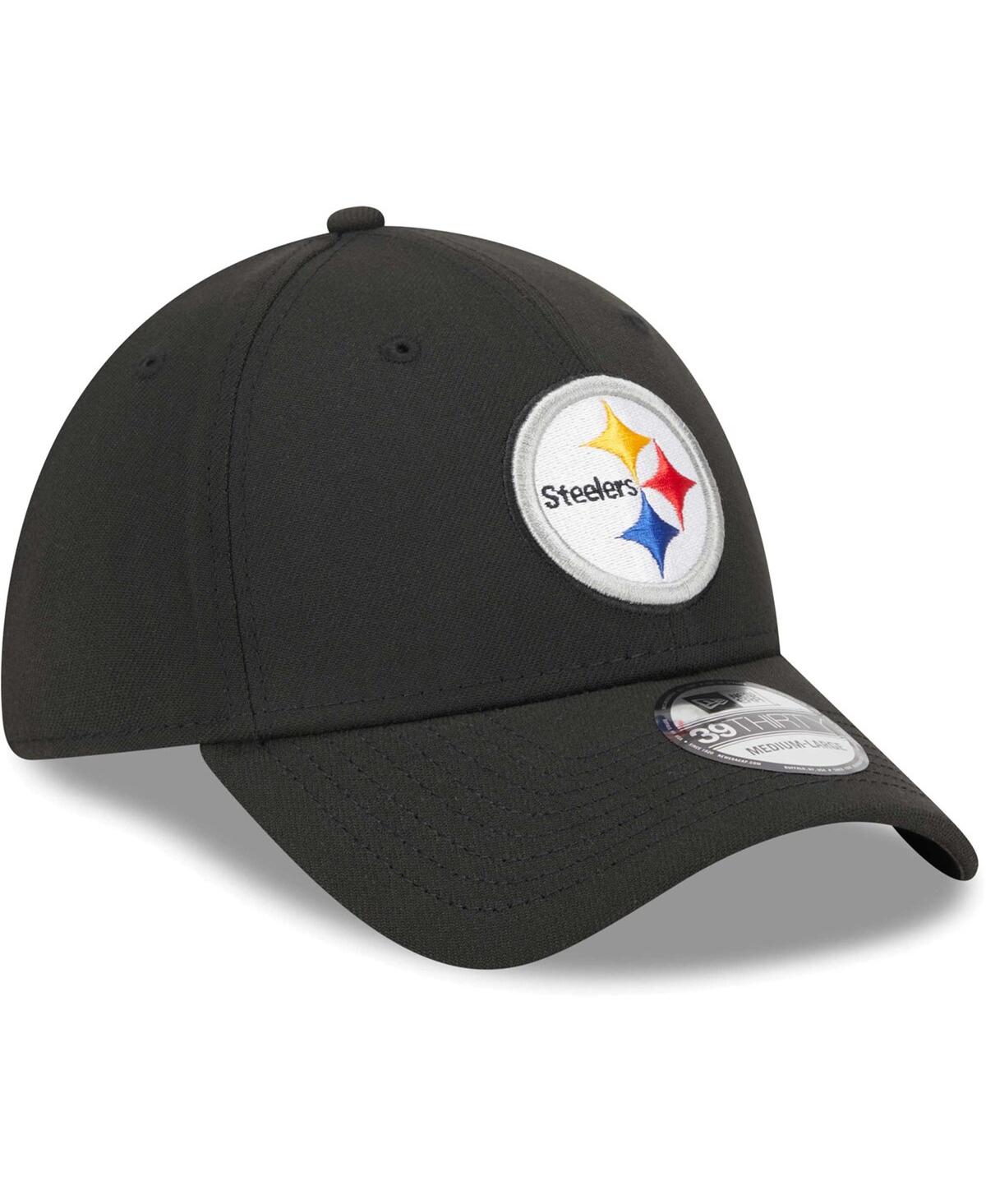 Men's New Era Black Pittsburgh Steelers Main 39THIRTY Flex Hat