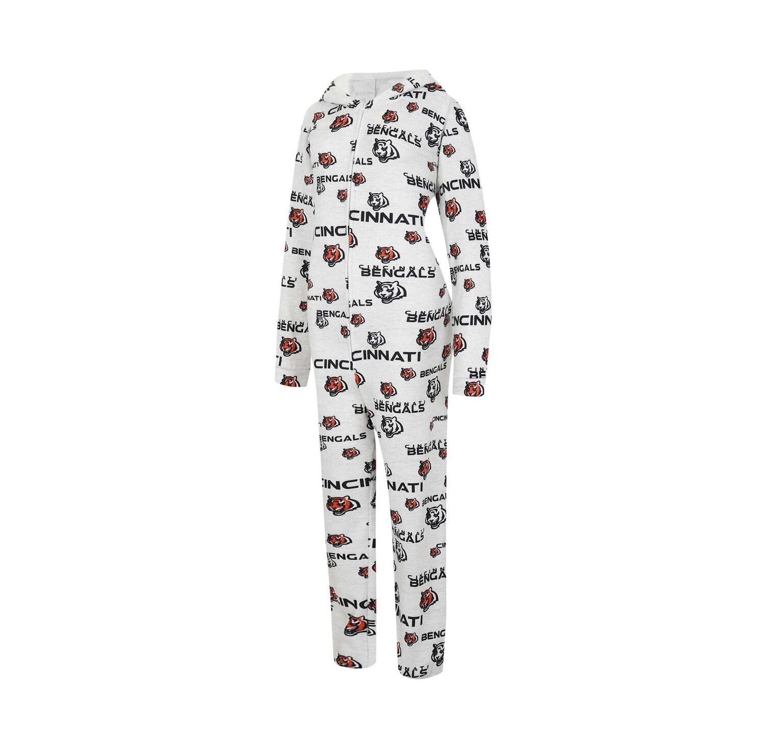 Women's Cream Cincinnati Bengals Docket Hoodie Full-Zip Union Suit