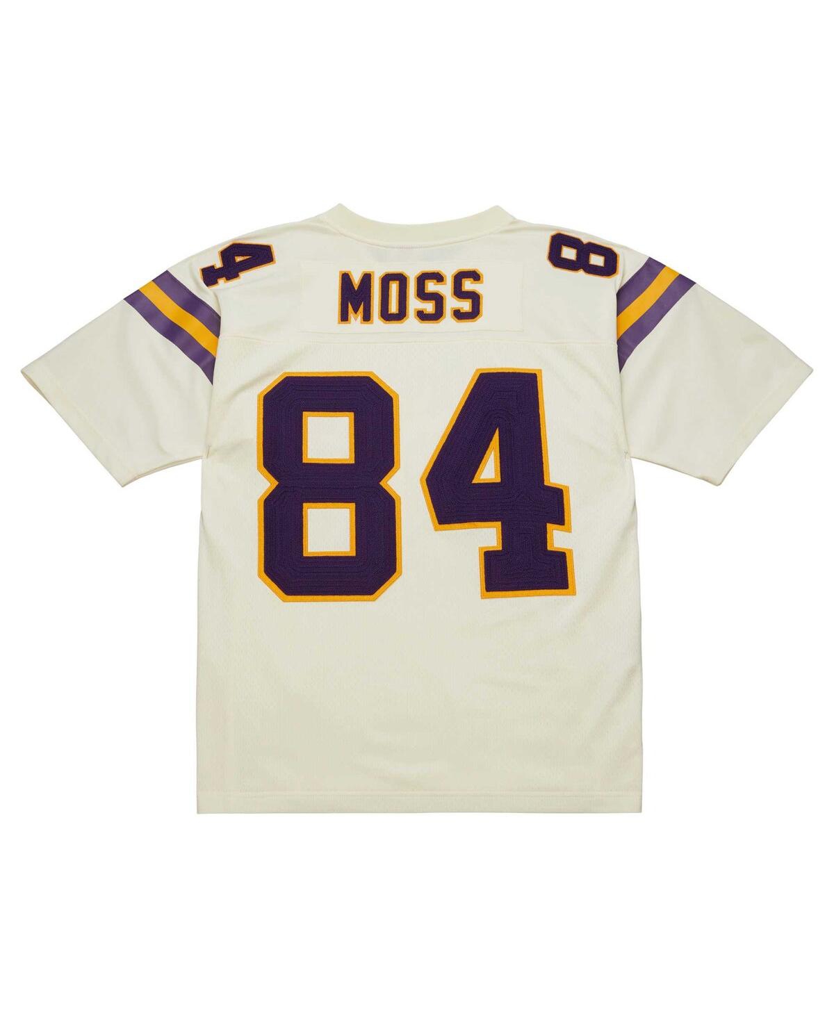 Men's Mitchell & Ness Randy MossMinnesota Vikings Chainstitch Legacy Jersey - Cream