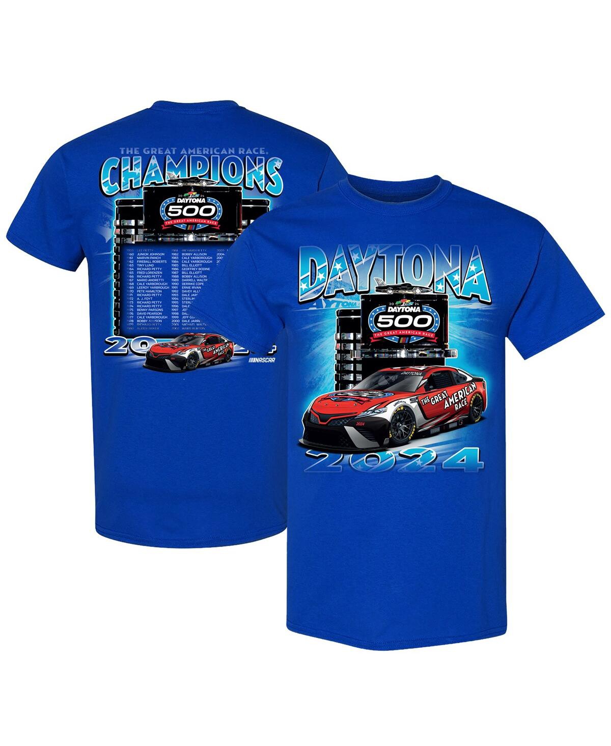 Men's Checkered Flag Sports Blue 2024 Daytona 500 Champions T-shirt - Blue