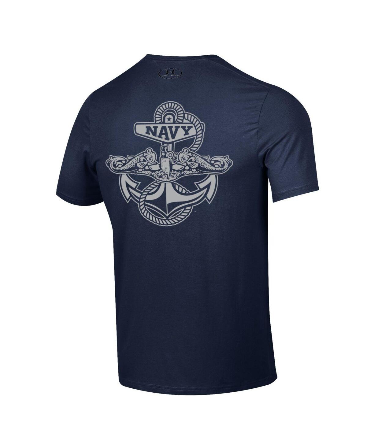 Shop Under Armour Men's  Navy Navy Midshipmen Silent Service Anchor T-shirt