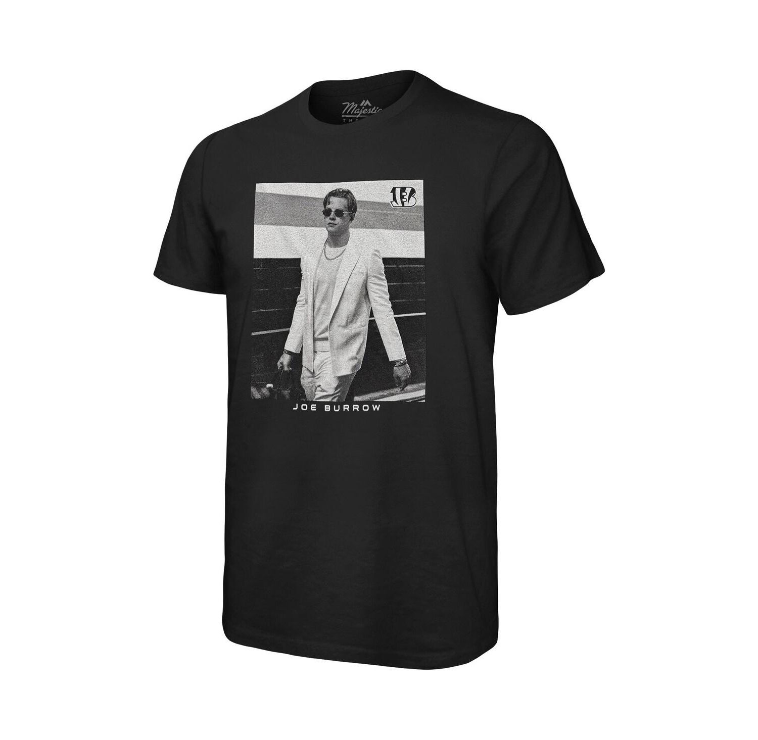 Men's Threads Joe Burrow Black Cincinnati Bengals Oversized Player Image T-shirt