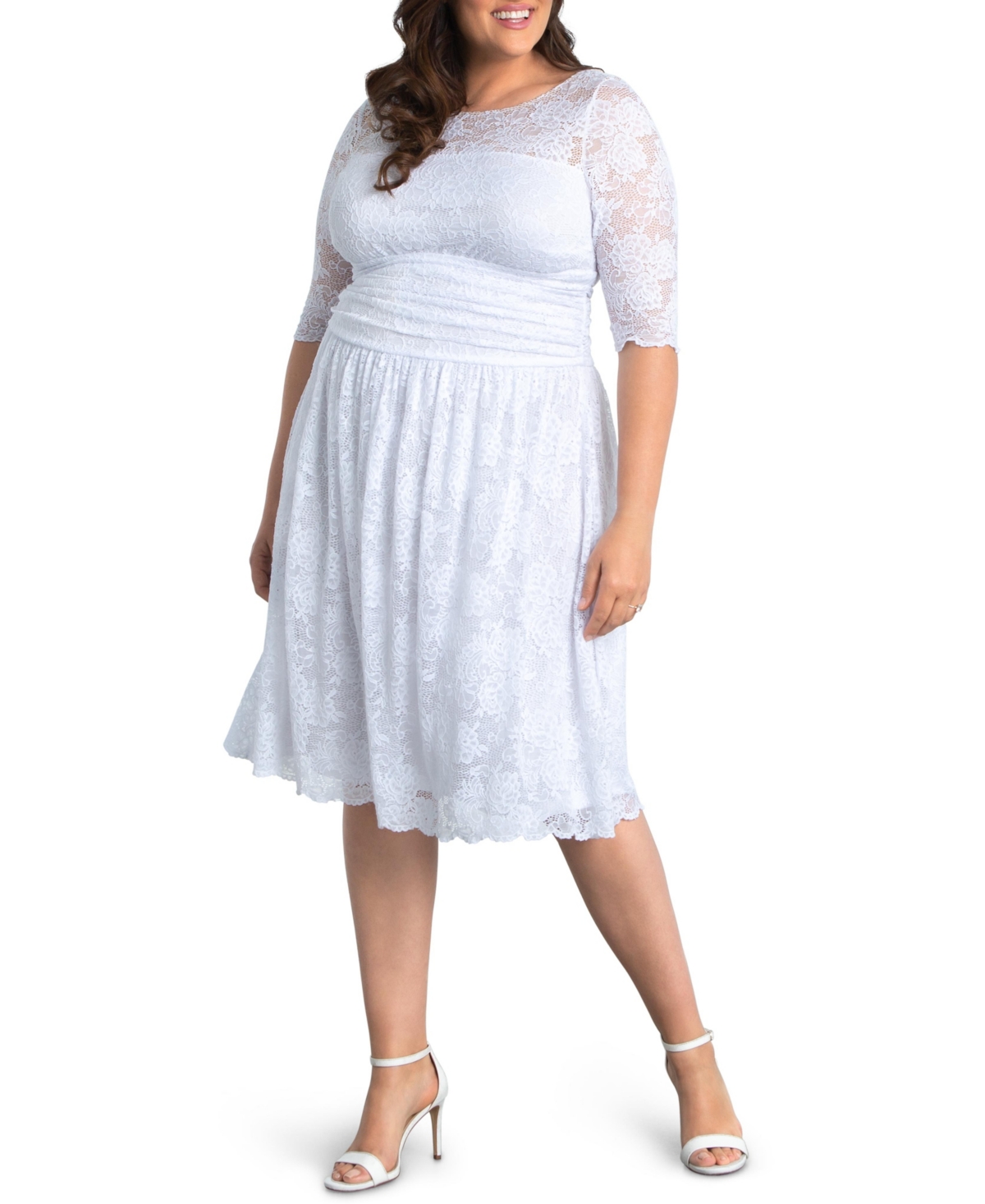 Women's Plus Size Aurora Lace Dress - White