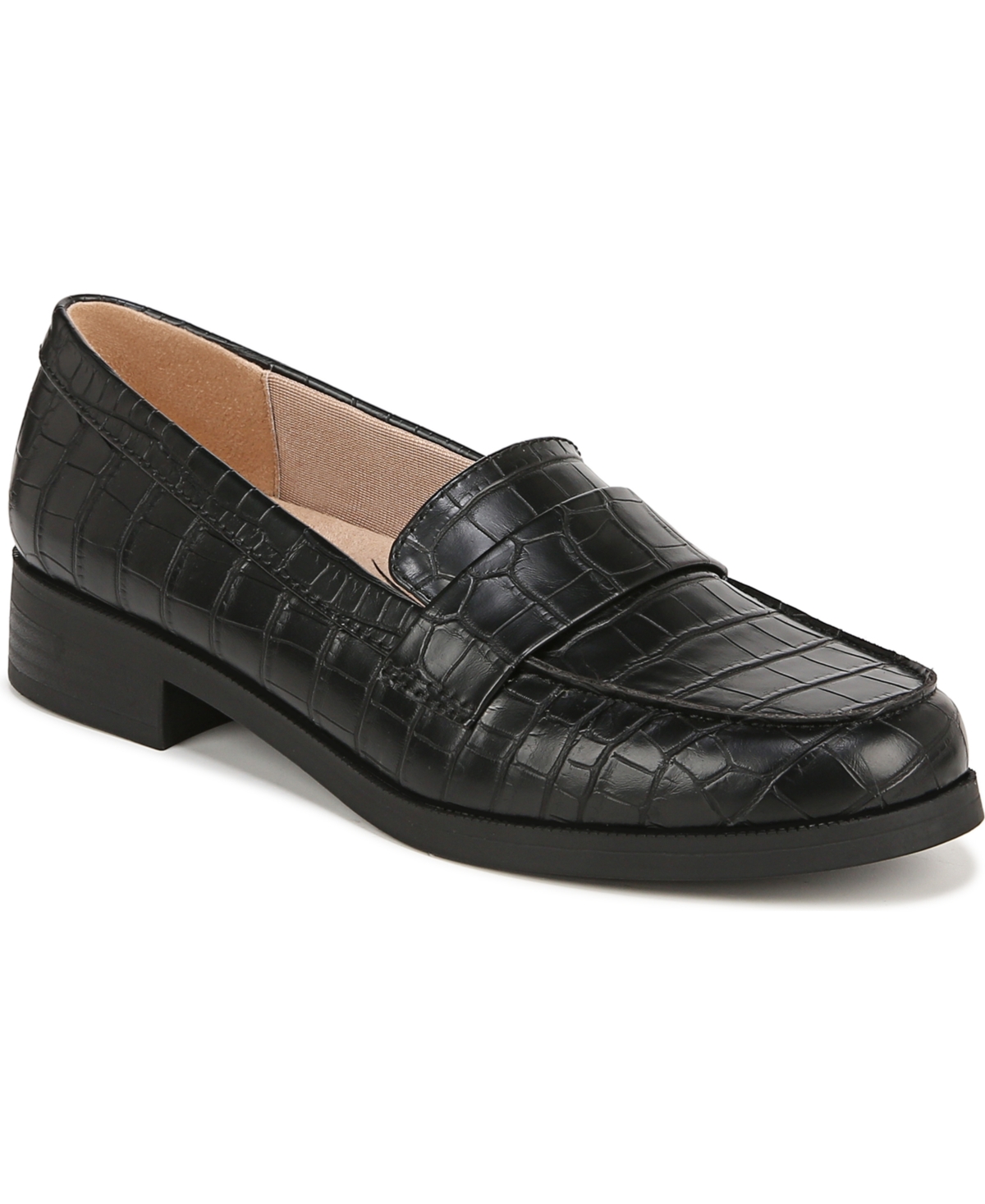 Shop Lifestride Women's Sonoma 2 Slip On Loafers In Black Croco Faux Leather