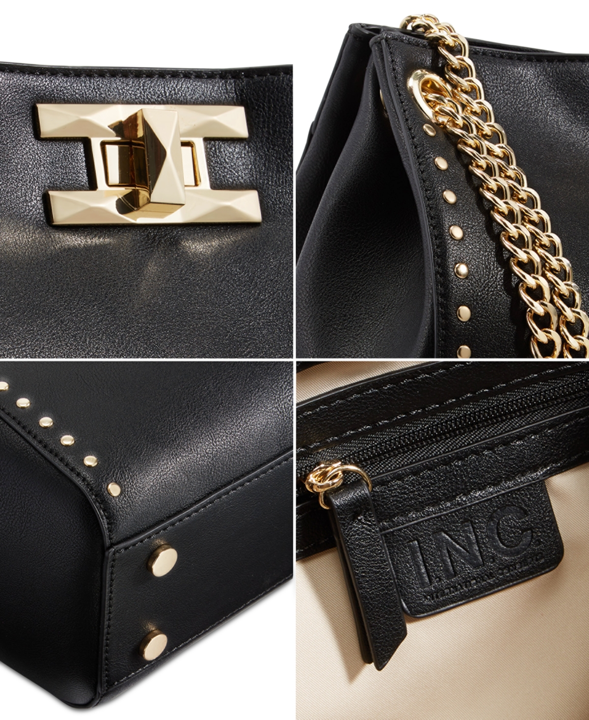 Shop Inc International Concepts Harrper Stud Shoulder Bag, Created For Macy's In Vanilla