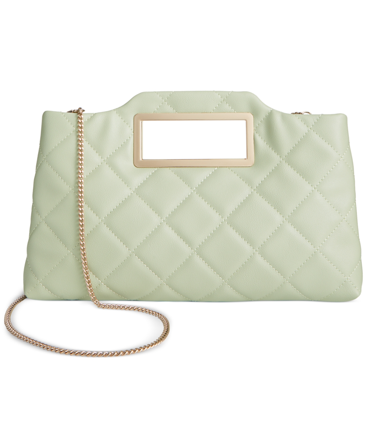 Inc International Concepts Juditth Handle Quilted Clutch, Created For Macy's In Foam Slate