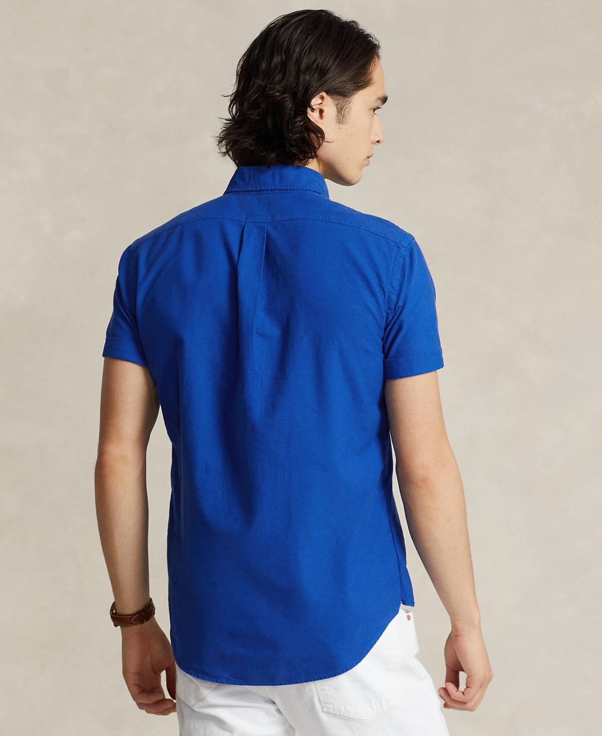 Shop Polo Ralph Lauren Men's Classic-fit Garment-dyed Oxford Shirt In Saphire Star
