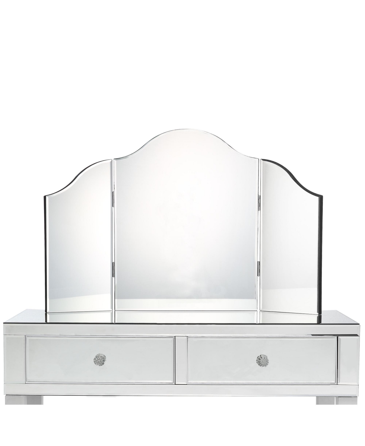 Renee Frameless Tri-fold Tabletop Vanity Mirror