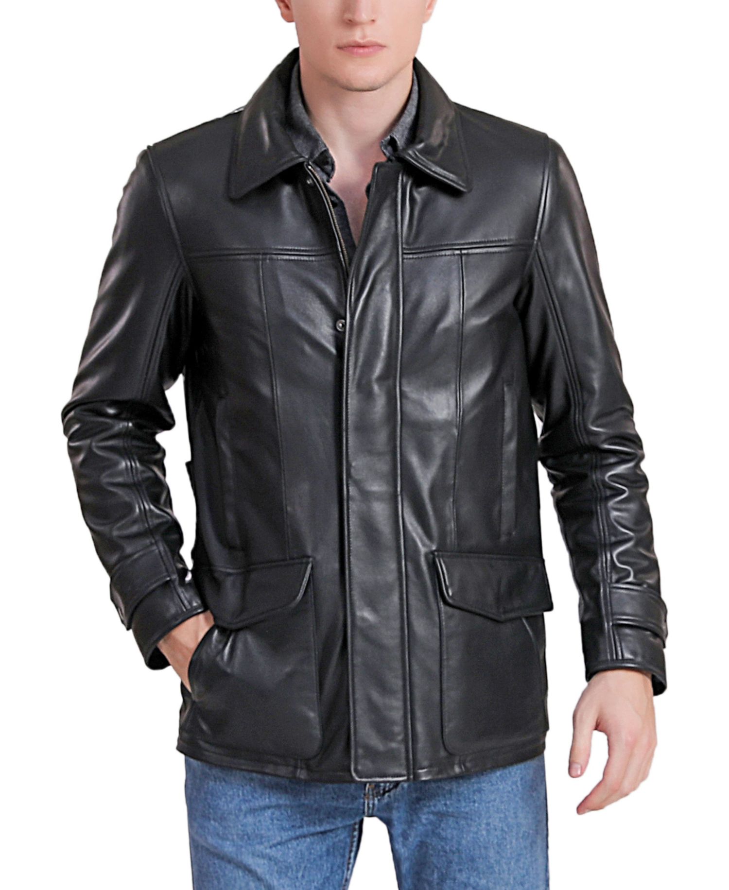 Big & Tall Hunter Leather Coat