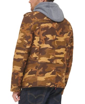 Men’s Sherpa Lined Two Pocket Hooded Trucker Jacket