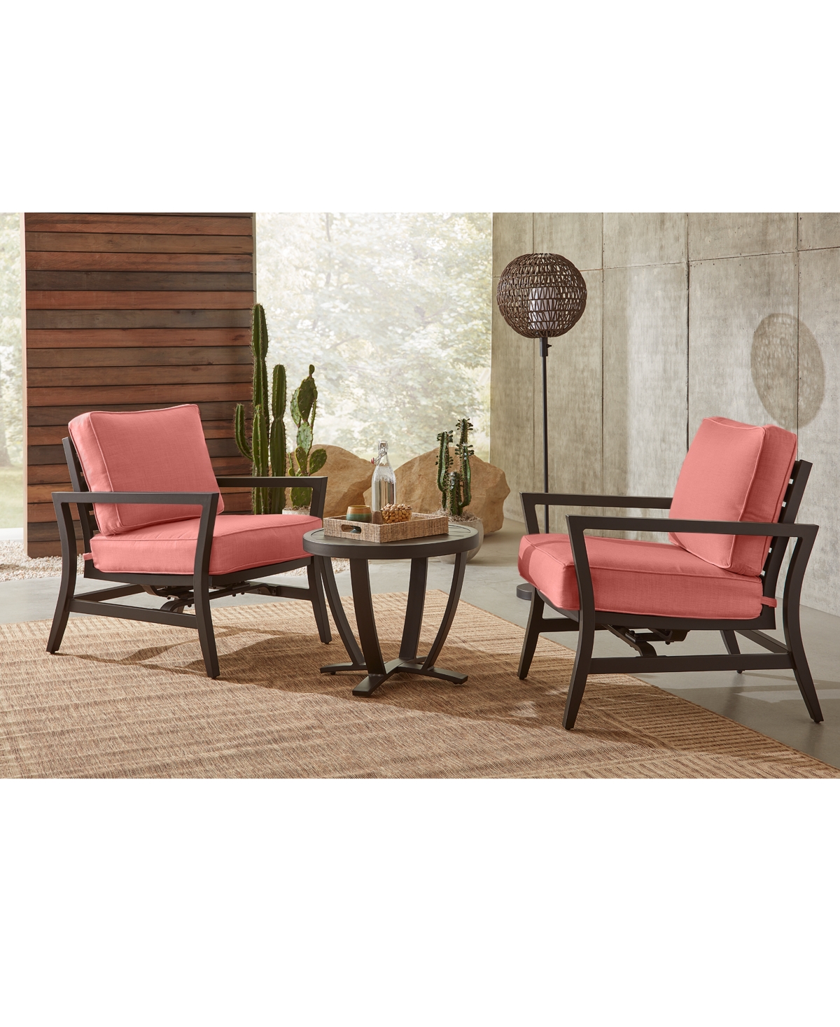 Shop Agio Astaire Outdoor 3-pc Rocker Chair Set (2 Rocker Chairs + 1 End Table) In Spa Light Blue