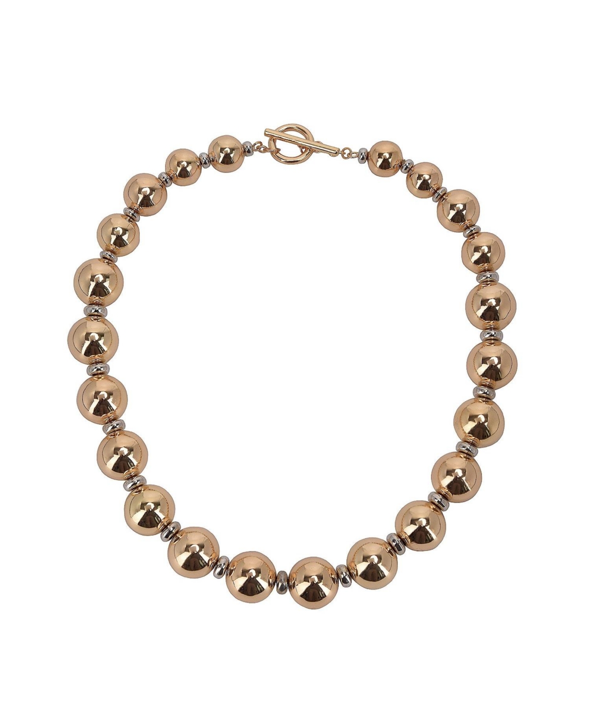 Round Bead Necklace - Two tone