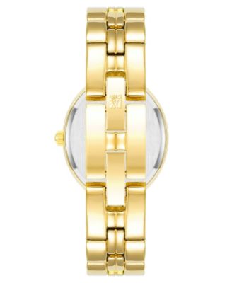 Women's Quartz Oval Gold-Tone Alloy Bracelet Watch, 26mm