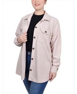 Women's Long Sleeve Corduroy Shirt Jacket