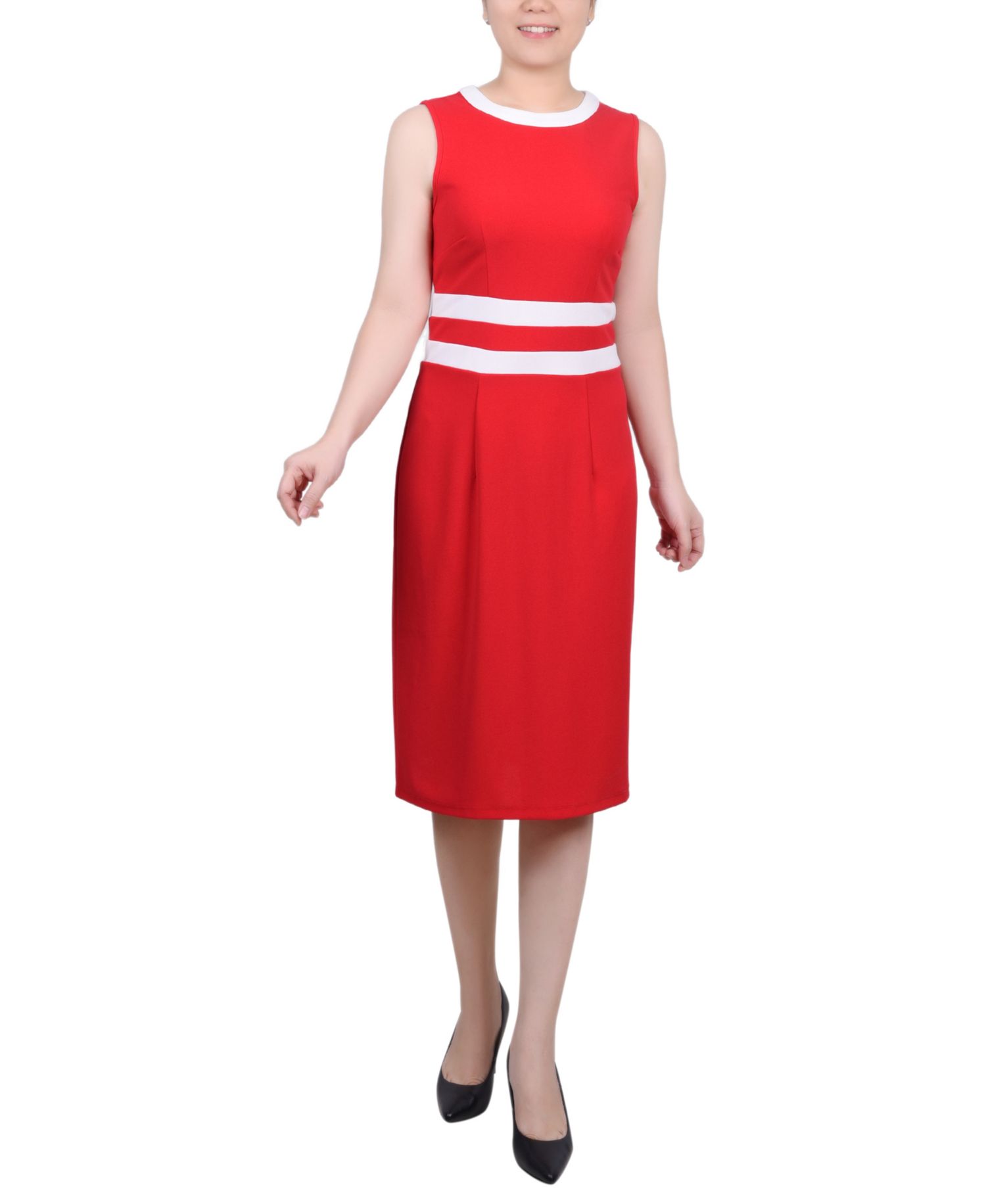 Women's Elbow Sleeve Colorblocked Dress, 2 Piece Set
