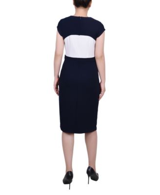 Women's 3/4 Sleeve Colorblocked Dress, 2 Piece Set