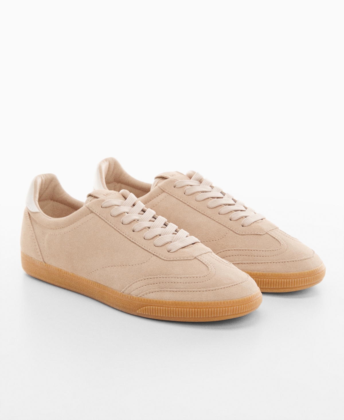 MANGO WOMEN'S LACE-UP LEATHER SNEAKERS