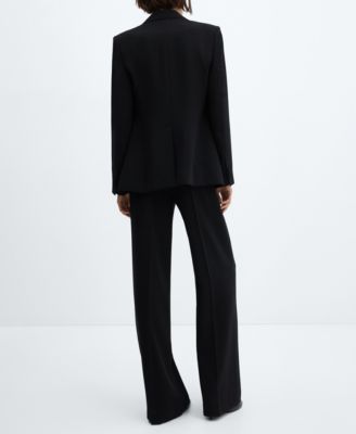 MANGO Women's Straight-Fit Suit Blazer