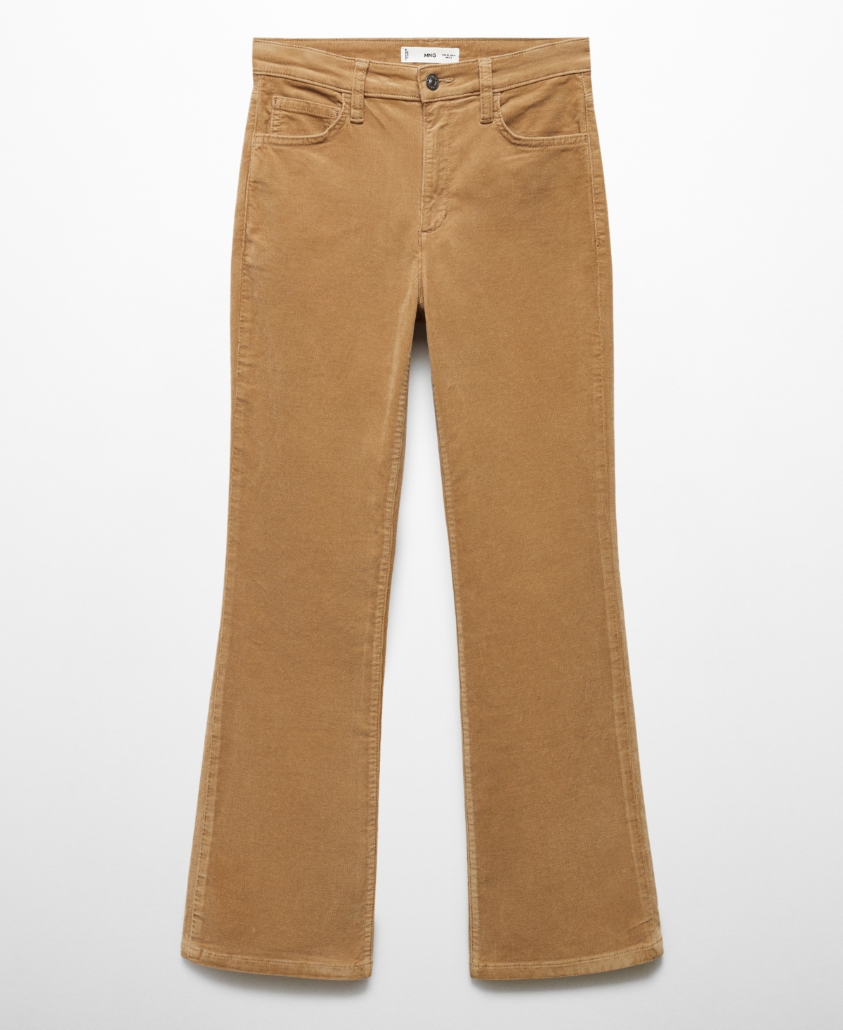 Shop Mango Women's Flared Cropped Corduroy Jeans In Medium Brown
