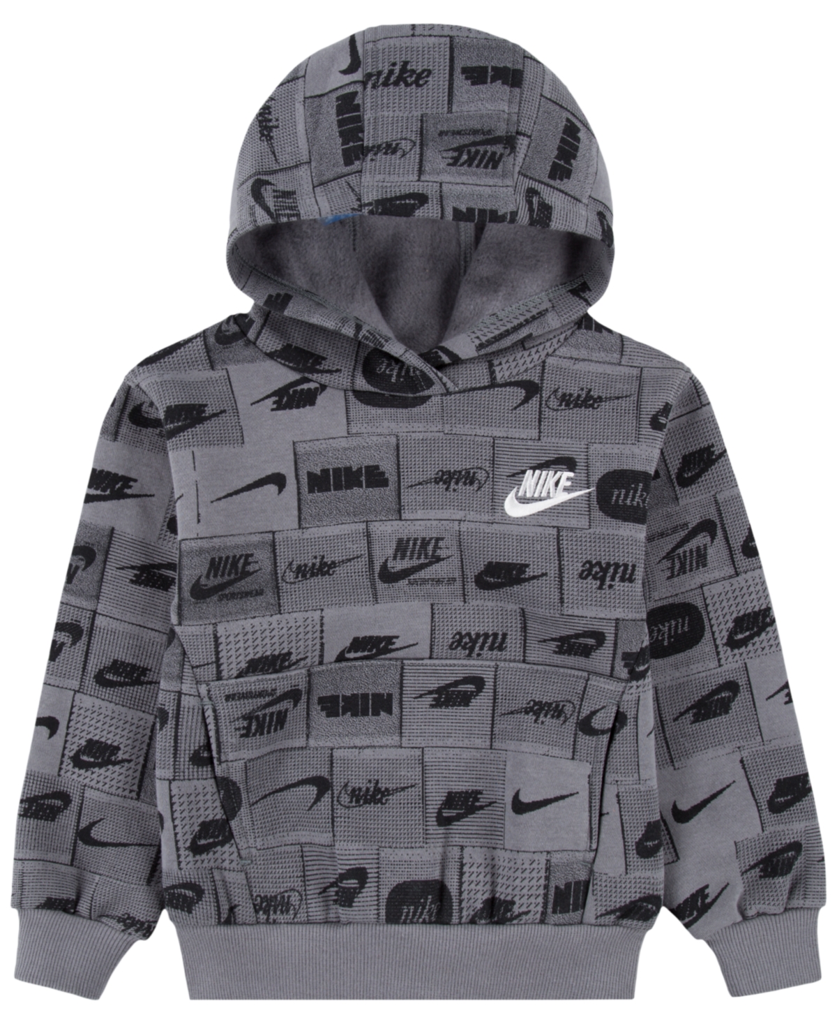 Shop Nike Little Boys All-over Print Hoodie In Smoke Gray
