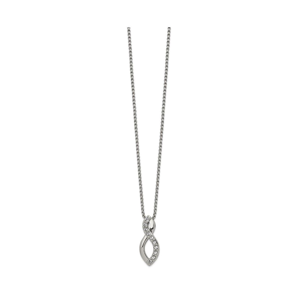 Crystals from Swarovski Infinity Symbol Box Chain Necklace - Silver