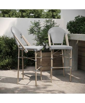 Massalia Indoor/Outdoor Bistro Style Bar Stools With Textilene Seat And Metal Frame