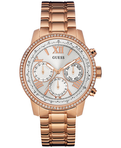 GUESS Women's Rose Gold-Tone Stainless Steel Bracelet Watch 42mm U0559L3