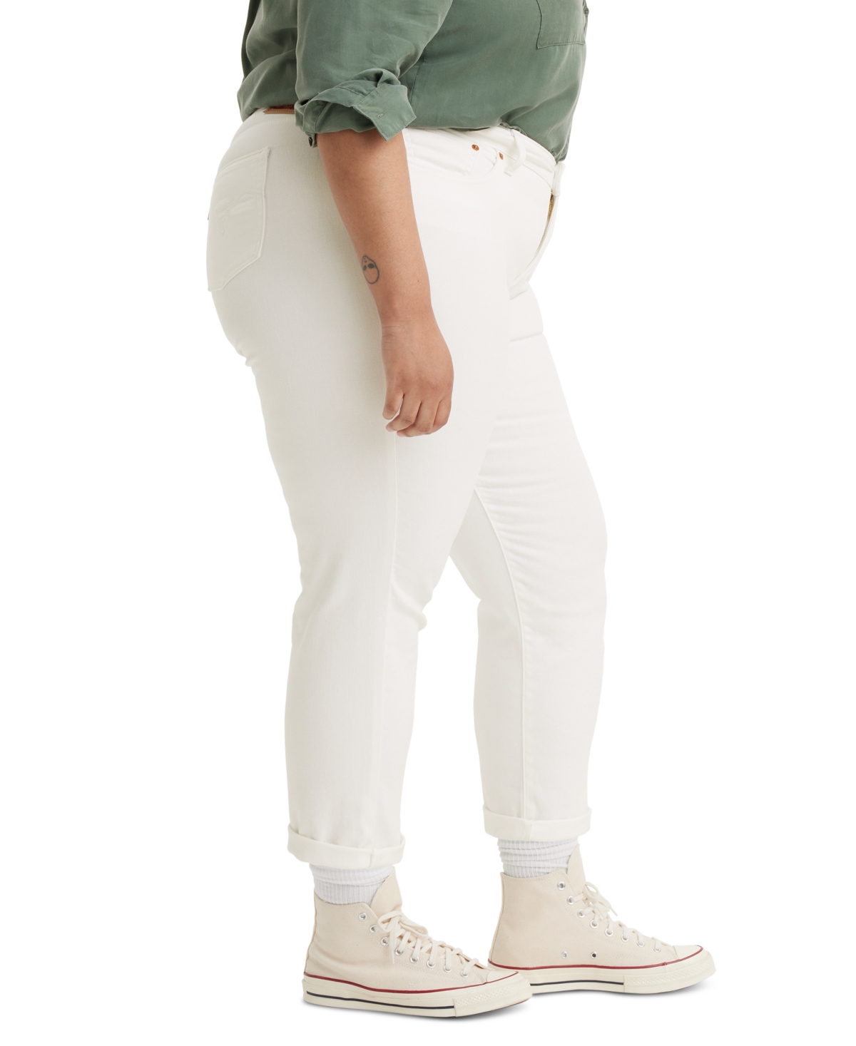 Levi's Trendy Plus Size Boyfriend Jeans In Simply White