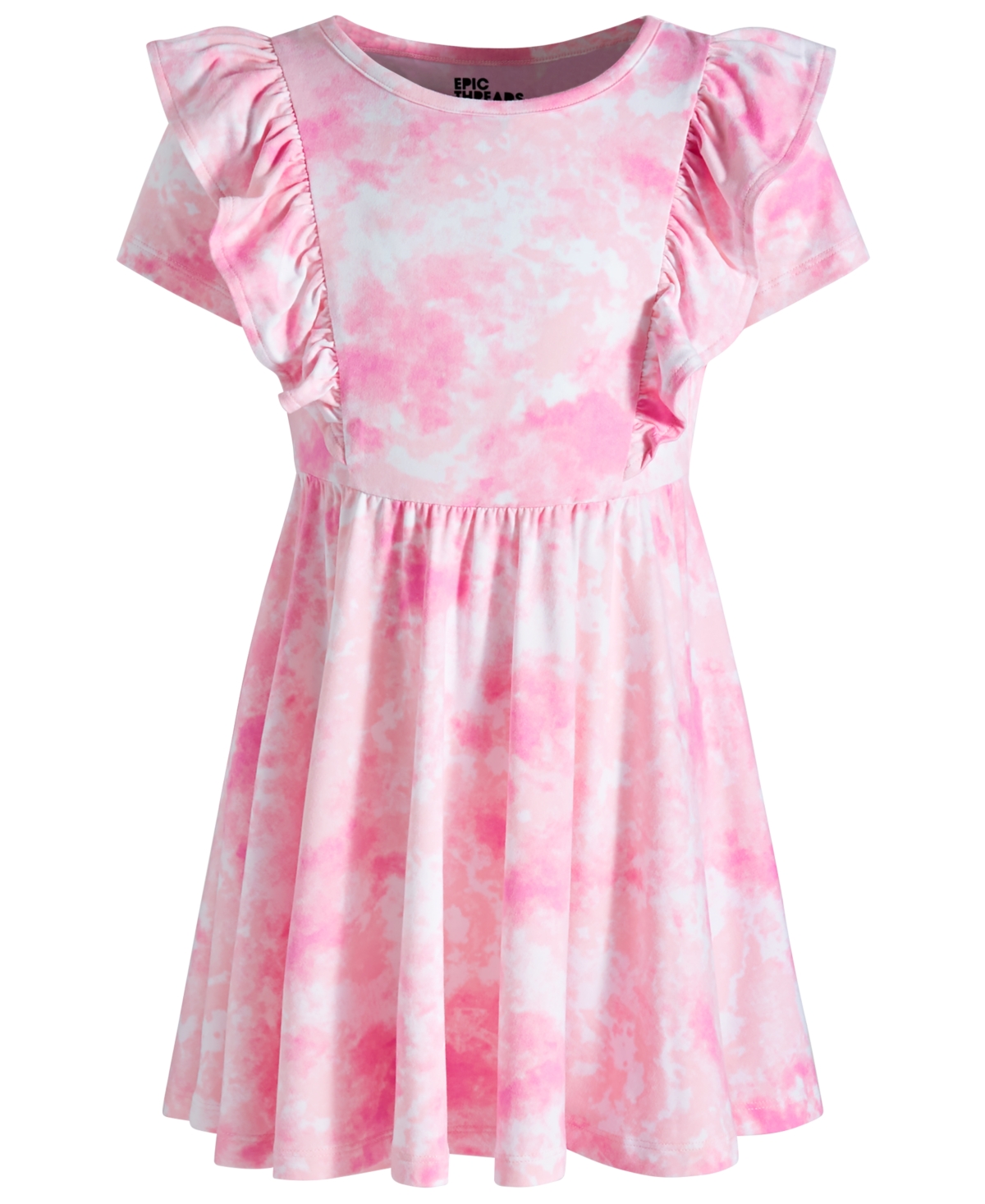 Shop Epic Threads Little Girls Spring Splash Tie-dyed Ruffled Dress, Created For Macy's In Barely Pink