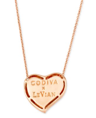 GODIVA x Le Vian&reg; Nude Diamond Heart Adjustable 20" Pendant Necklace (3/4 ct. t.w.) in 14k Rose Gold