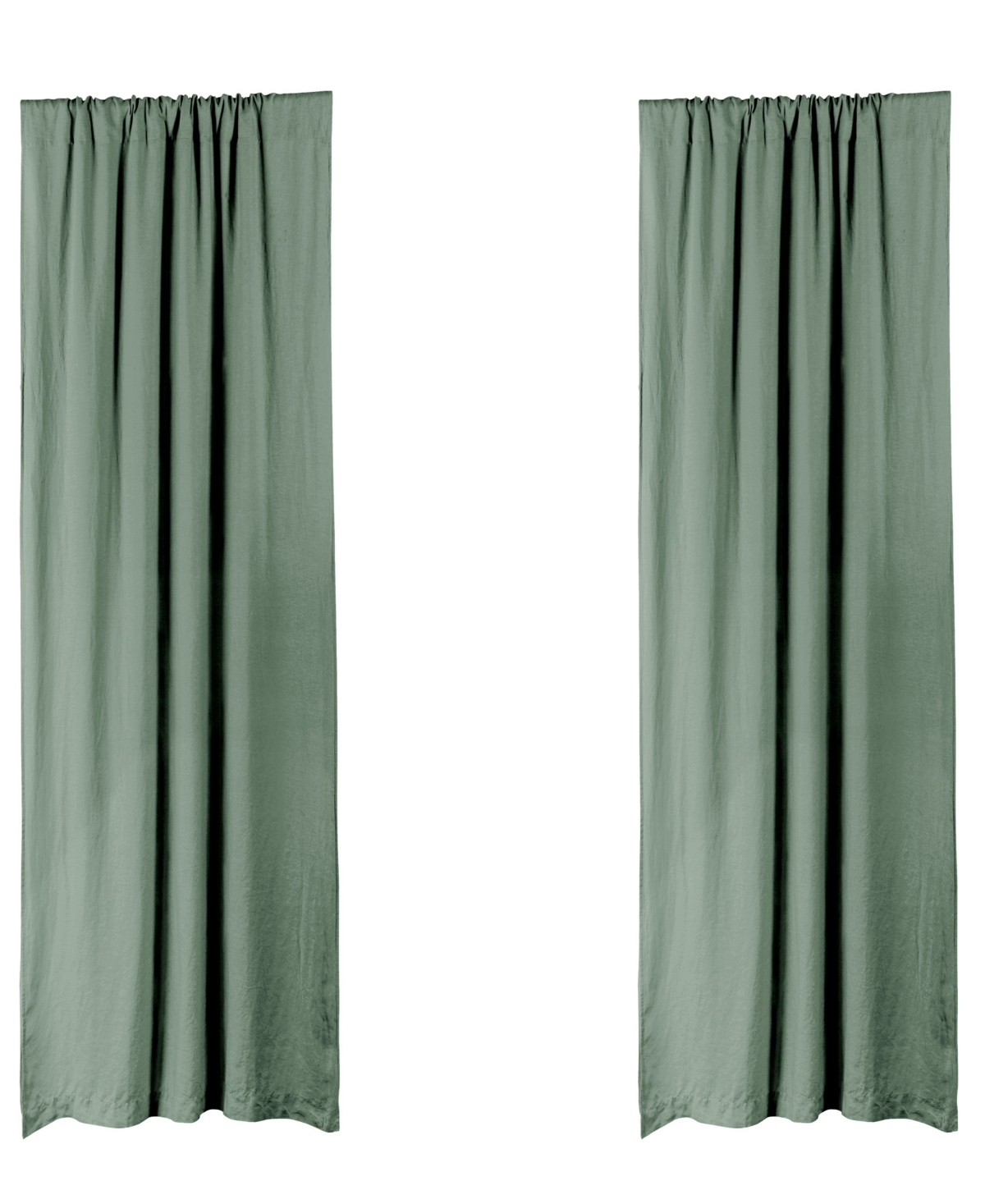 Shop Levtex Washed Linen Relaxed Solid Window Panel Set, 50" X 84" In Green