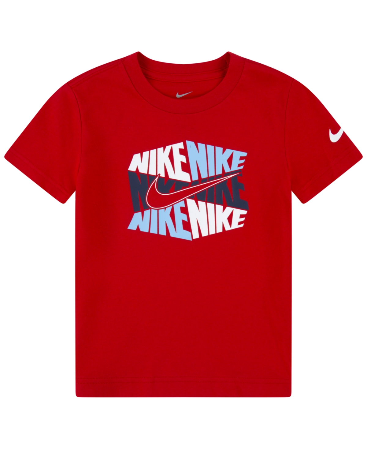 Shop Nike Little Boys Hexagon Block Short Sleeves T-shirt In University Red