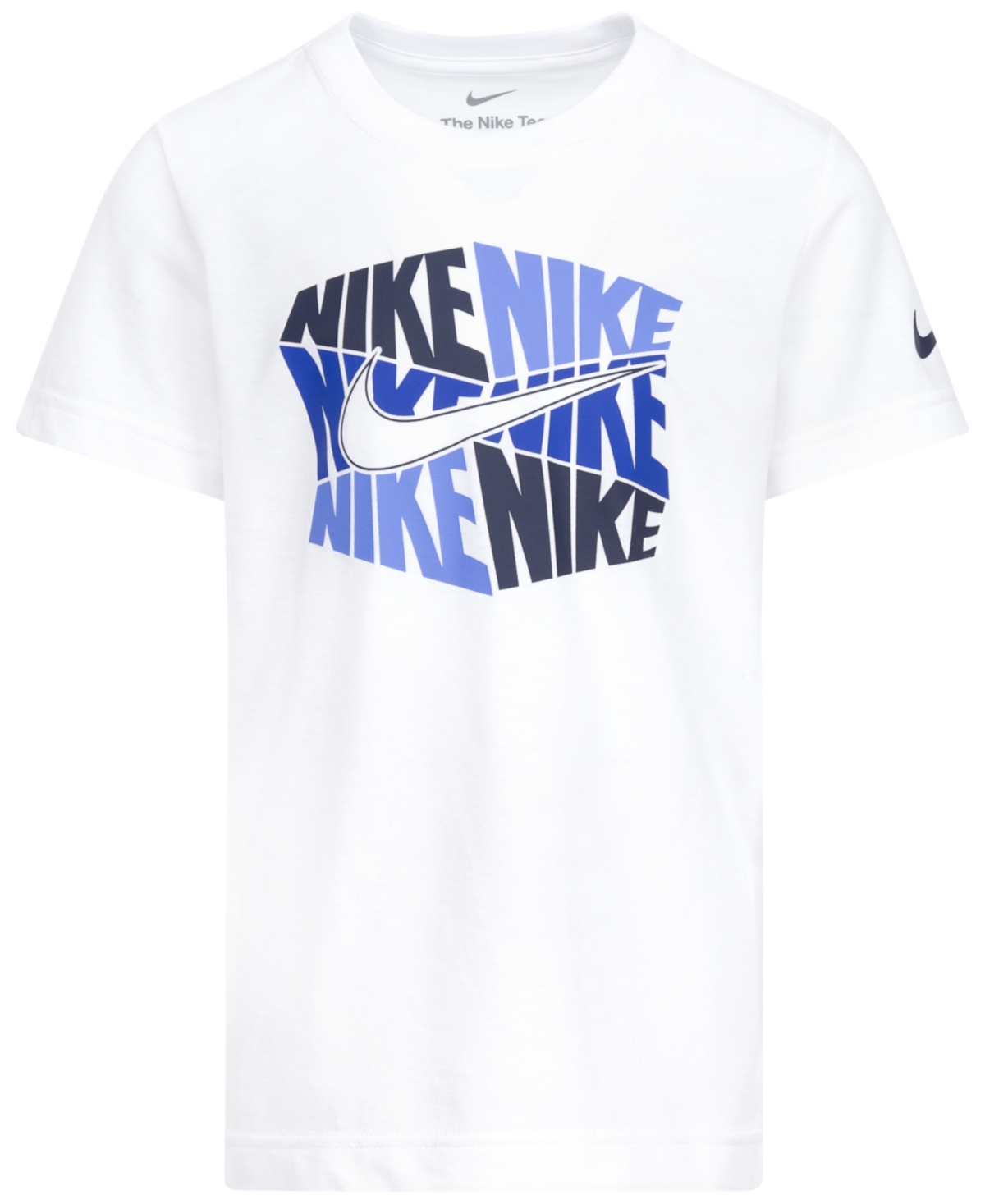Shop Nike Little Boys Hexagon Block Short Sleeves T-shirt In White