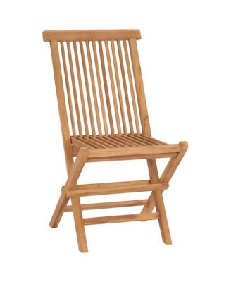 Folding Patio Chairs 4 pcs Solid Teak Wood