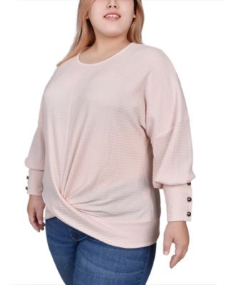 Plus Size Long Sleeve Textured Knit Top