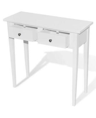 Console Table with Two Drawers White
