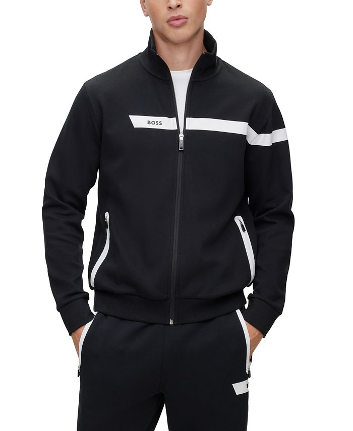 Hugo Boss Men s Graphic Logo Stripe Zip Up Sweatshirt Macy s