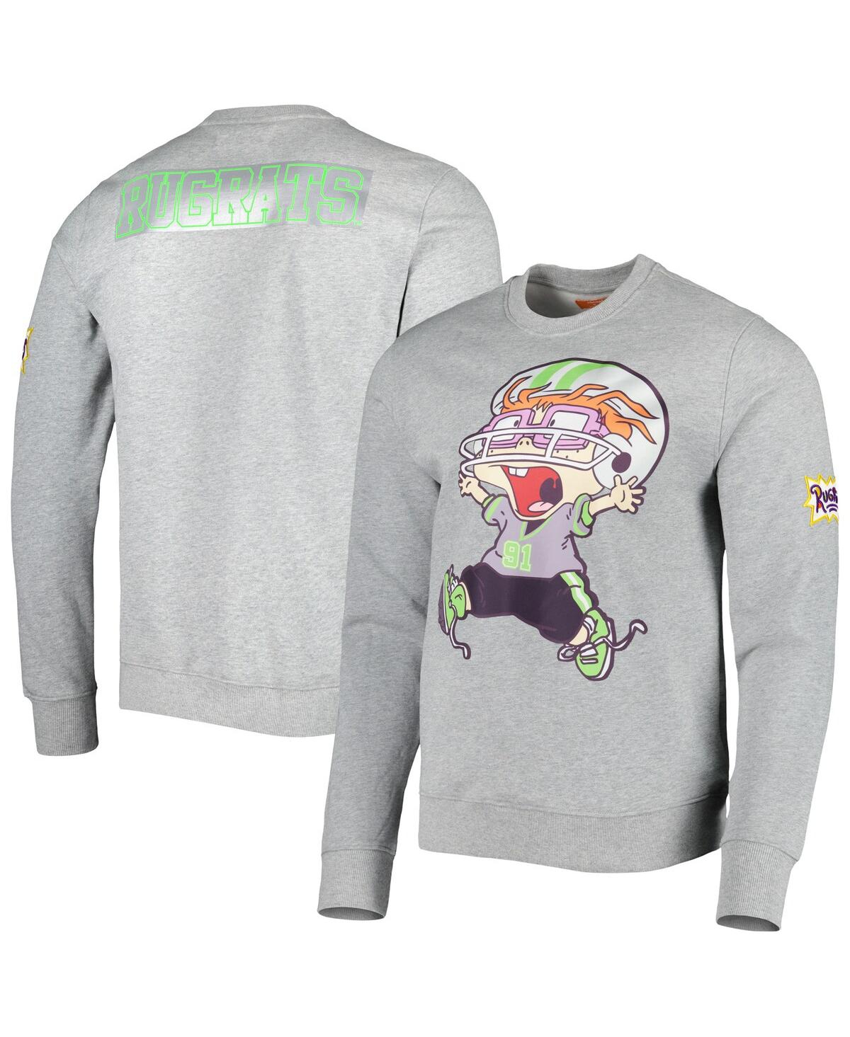 Freeze Max Men's And Women's  Heather Gray Rugrats Chuckie Runaway Football Pullover Sweatshirt
