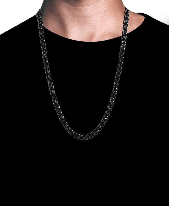 Blackjack Men's Wheat Link 24" Chain Necklace in Stainless Steel Macy's