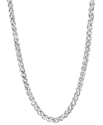 Blackjack - Men's Wheat Link 24" Chain Necklace in Stainless Steel