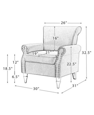 Mooresville Upholstered Armchair with Solid Wood Legs