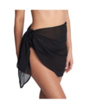 Chuangdi chuangdi 2 Pieces Sarong coverups for Women Bathing Suit Wrap  Swimsuit Skirt Beach Bikini cover Up Swimwear chiffon (Bla