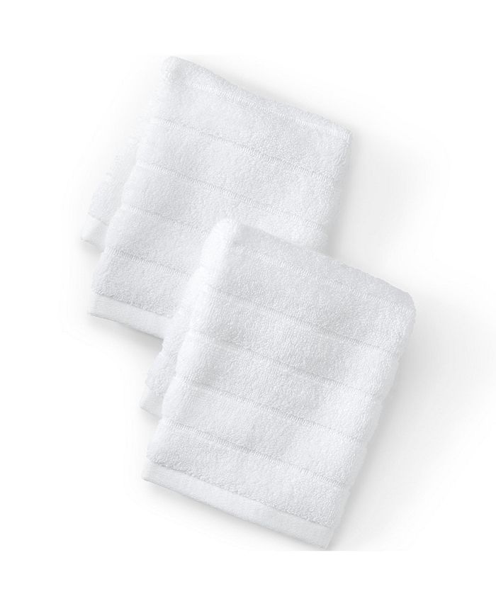 Lands' End Organic Cotton Rib 2Piece Washcloth Set Macy's