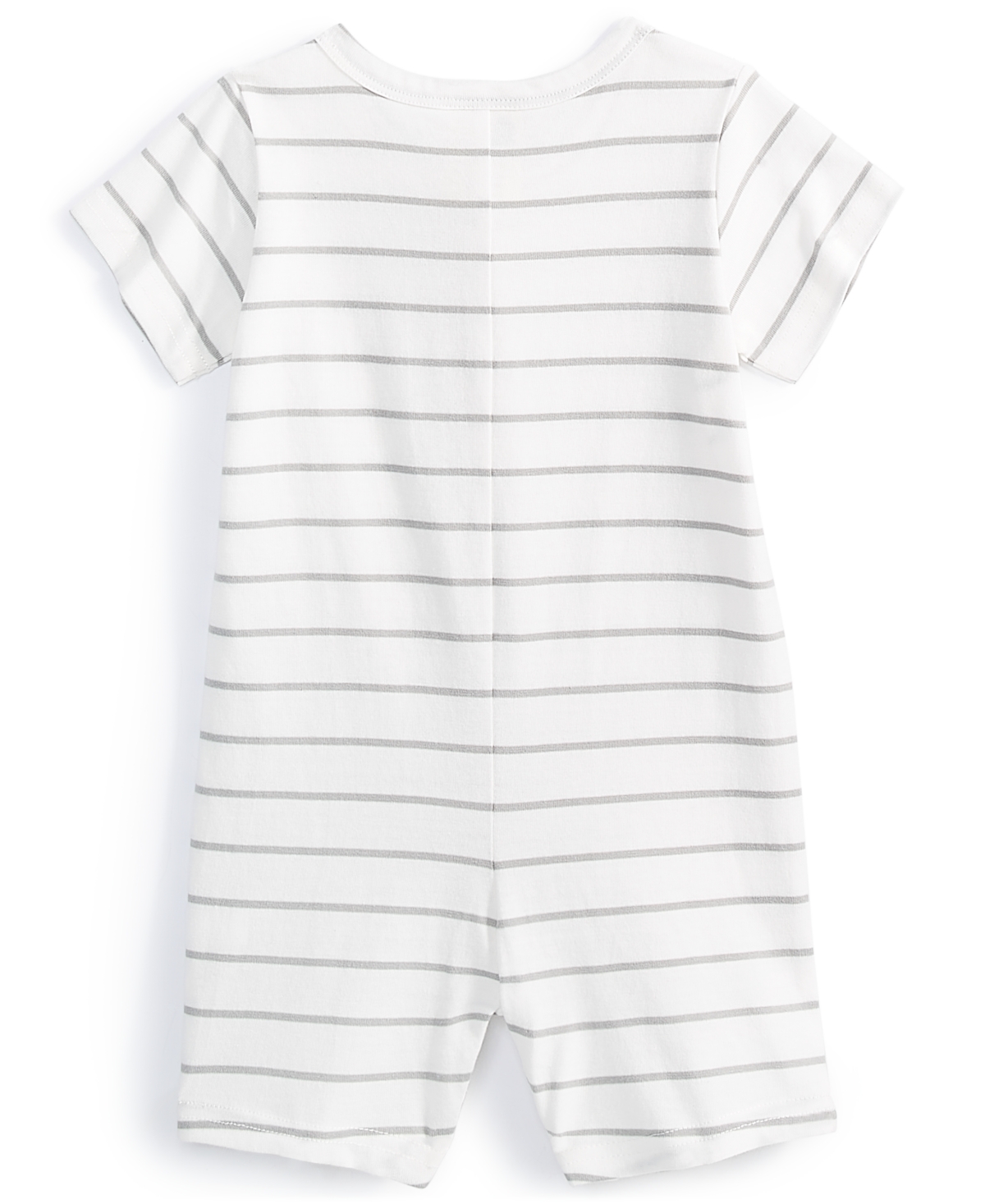 Shop First Impressions Baby Boys Dinosaur Striped Sunsuit, Created For Macy's In Misty Gray