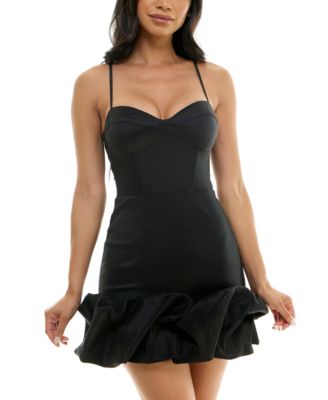 B Darlin - Juniors' Bubble-Hem Sleeveless Bodycon Dress