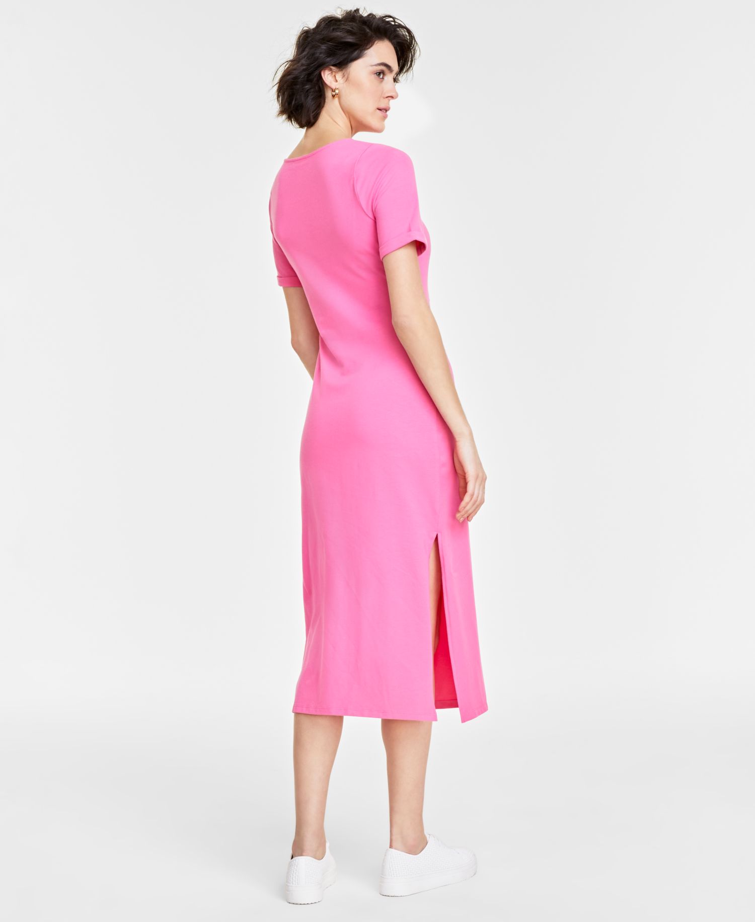 Women's Crewneck Wrap Tie Dress, Created for Macy's,