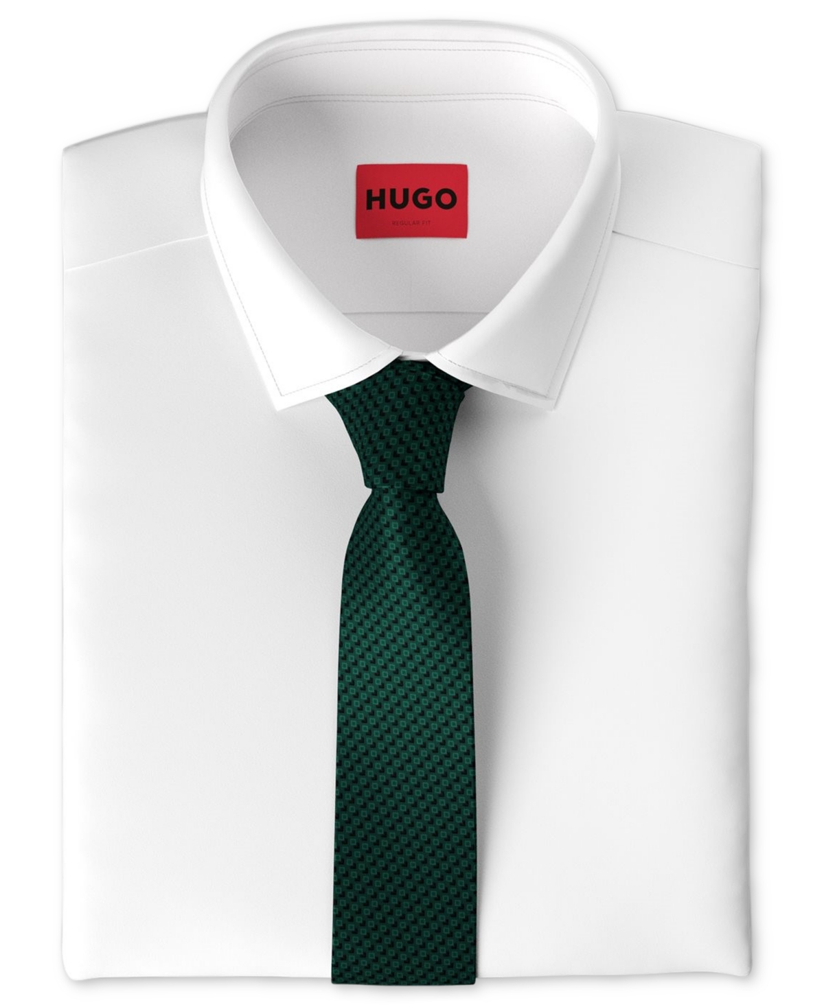 Hugo By  Boss Men's Silk Jacquard Tie In Dark Green