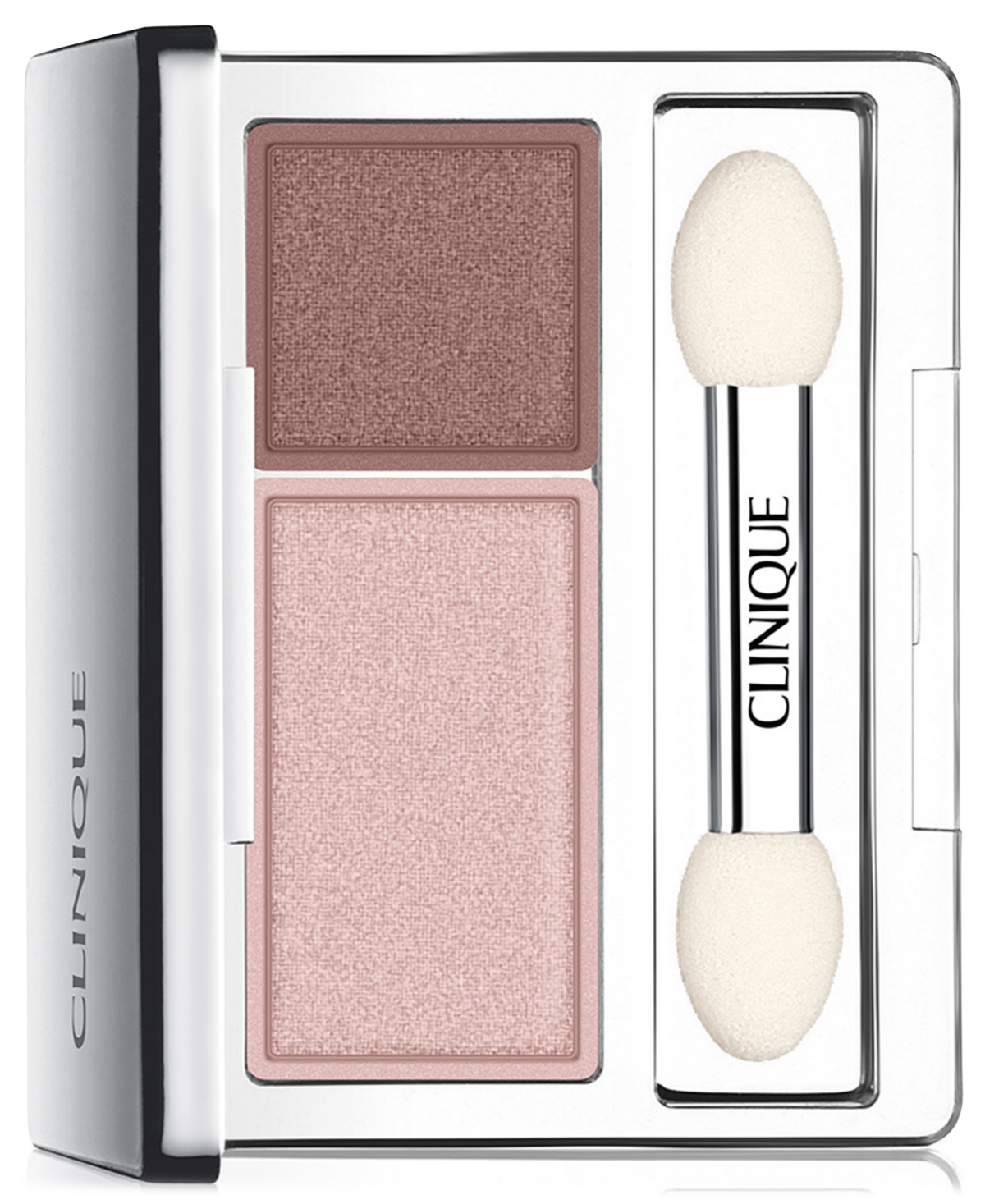 Clinique All About Shadow Duo Eyeshadow, 0.12 Oz. In Seashell Pink,fawn Satin
